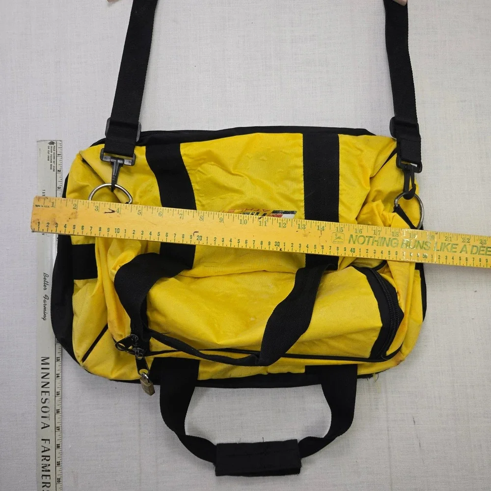 VTG Tommy Hilfiger Athletics Duffle Bag Travel Yellow GYM Carry On Nylon Weekend